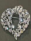 Vintage Multi-colored Iridescent Costume Jewelry Brooch 2" Long