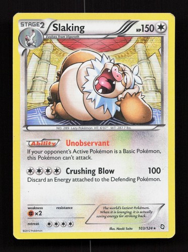 Slaking 103/124 Dragons Exalted Rare Holo Pokemon LP