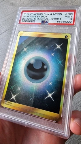 Darkness Energy Secret Rare - Burning Shadows #168 PSA 9