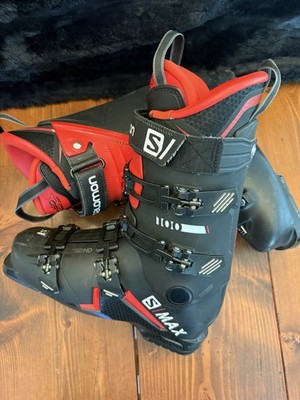 Salomon S/Max Men s Alpine Ski Boots MP 28/28.5 98mm Black/Red Custom Shell