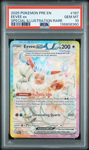 2025 POKEMON PRE EN-PRISMATIC EVOLUTIONS #167 EEVEE EX PSA 10