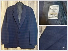 Christian Dior Le Connaisseur 44L Navy Plaid Blazer Made for Dillard's Vintage