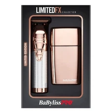 BaBylissPRO Limited Edition Rose Gold Trimmer & Double Foil Shaver Set (Combo)