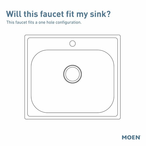 Moen 5922 Cia Single Handle Bar Faucet with Optional Matte Black Accents, Chrome - Picture 5 of 7
