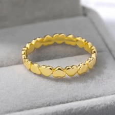 Stainless Steel Heart Ring for Women Gold Engagement Wedding Fashion Jewelry Gif