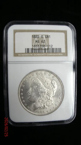 1885-O UNC Morgan Silver Dollar NGC MS62