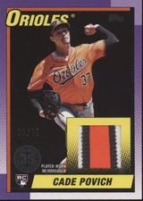 Cade Povich 2025 Topps 35th Anniversary Purple Swatch RC 02/10 #90R2-CP