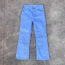 VTG 70s Levi's Light Blue Kid's Flared Leg Corduroy Pants - Size 23 x 27