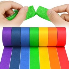 Color Masking Tape, 7 Roll x 1" x 298 Ft Colorful Craft Tape for Kids Arts 