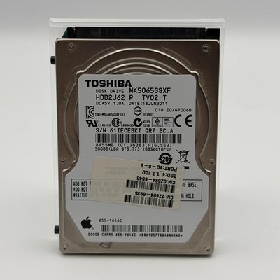 Toshiba MK5065GSXF HDD2J62 2.5'' 500gb Apple Hard Drive 2011
