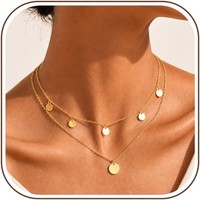 Halskette Damen 2 StüCk Gold Rosegold Silber Wasserfest Choker Doppelkette