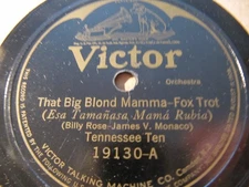 1923 PHIL NAPOLEON Frankie Trumbauer TENNESSEE TEN Sobbin' BLues Big Mamma 19130