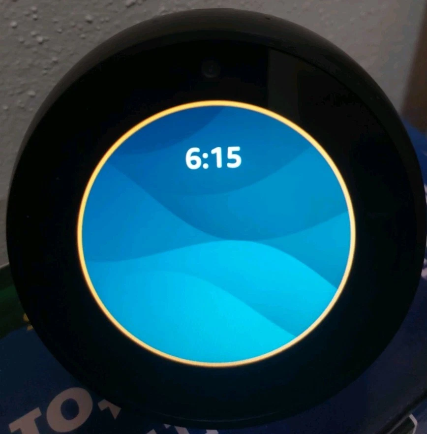Amazon Echo Spot Smart Alarm Clock W/ Alexa Black VN94DQ Tested w/Power