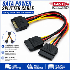 SATA 15Pin Power Splitter Cable 1 to 2 Male to 2 Female HDD 20CM