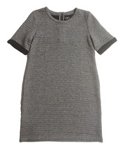 LOFT Outlet Lounge Sweater Dress Gray Black Trim Exposed Back Zipper Women’s M