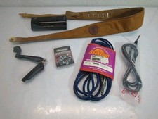 LEVYS LEATHER GUITAR STRAP KORG DT-7 TUNER MARS CORD DUNLOP STRAPLOK PARTS AS IS