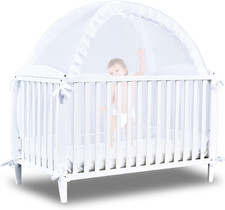 Baby Crib Tent Safety Net to Keep Baby In, Pop up Crib Tent Canopy Keep Baby fro