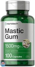 Horbäach Mastic Gum | 1500mg | 100 Capsules | Non-GMO and Gluten Free Supplem