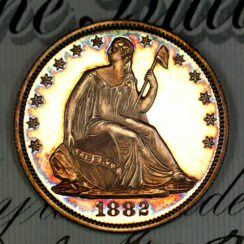 * 1882 ULTRA DCAM * PRISTINE++ GEM PROOF SEATED LIBERTY HALF-DOLLAR *