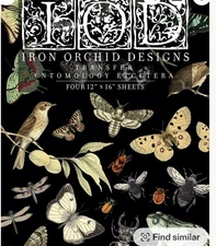 Iron Orchid Designs IOD “Entomology Botanical” RETIRED Decor Transfer NEW FS