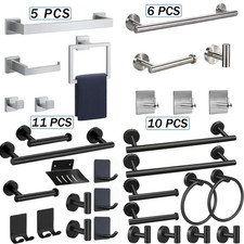 5 6 10 11 Bathroom Hardware Set Stainless Steel Towel Bar Towel Racks Hooks