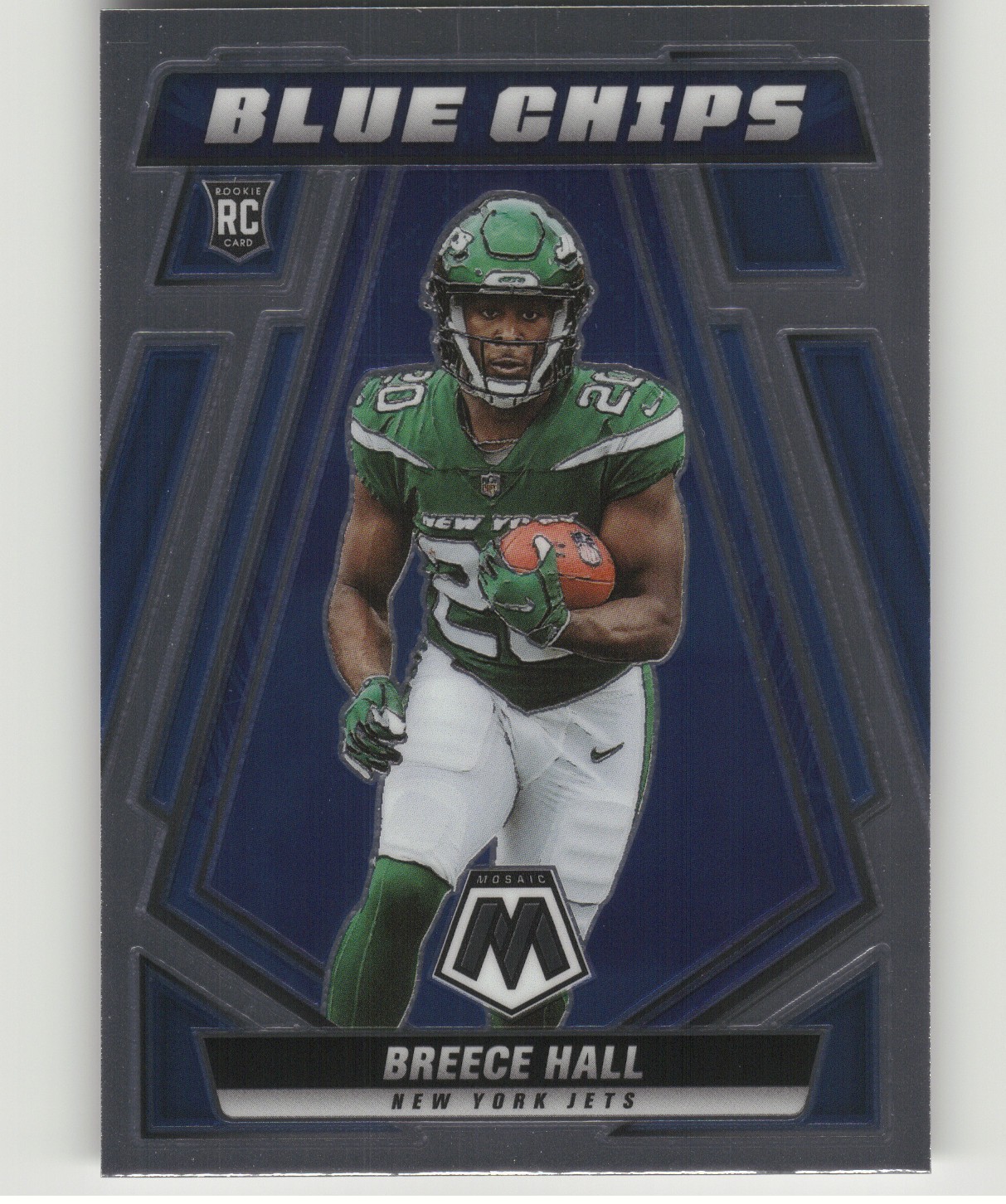 2022 Mosaic Football Breece Hall #BC-12 Blue Chips Silver Prizm RC