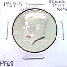1969 SAN FRANCISCO KENNEDY SILVER HALF IN HIGH END PROOF CONDITION