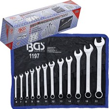 BGS MAULRINGSCHLÜSSEL MAULSCHLÜSSEL RINGSCHLÜSSEL SATZ GEHÄRTET 12-TLG. 6-22 mm