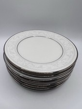 Set of 8 Noritake Trudy 7087 Bread Plates Platinum Edge 6 3/8”, Japan