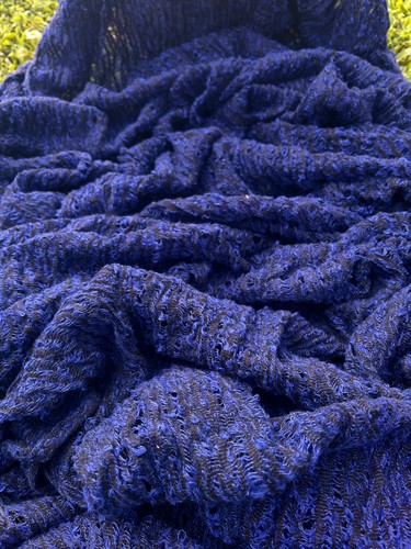 Indigo Blue Unique Natural Fabrics: Sheer, Textured Cotton Linen By 2 Meters. - Picture 6 of 14