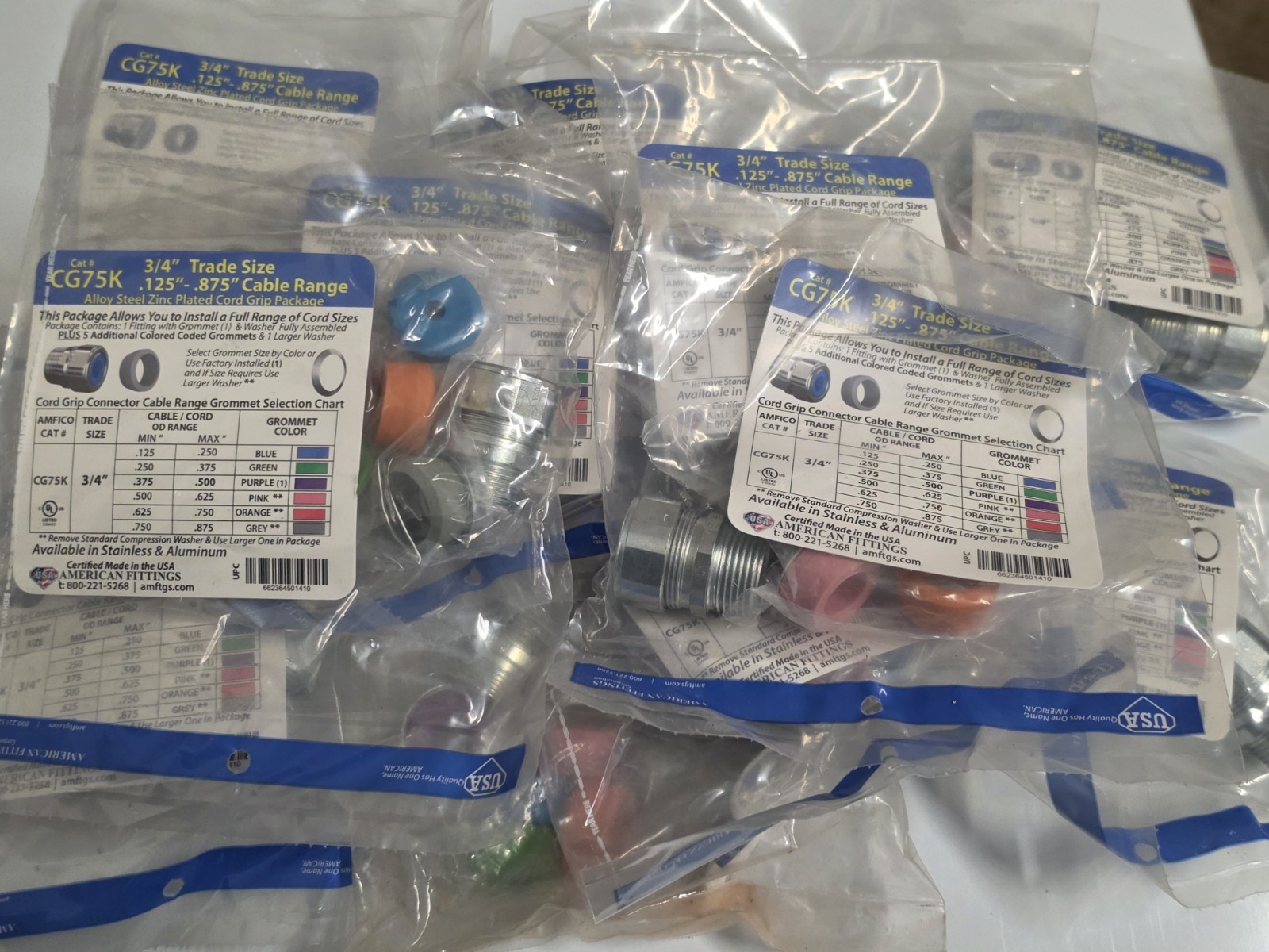 AMERICAN FITTINGS CG75K (BRAND NEW) Lot Of 12 Genuine Parts 3/4" .125" To .875"