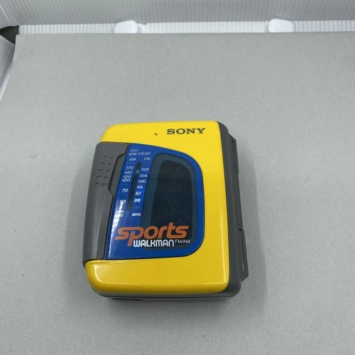Sony Sports Walkman Vintage WM-FS191 Yellow AM/FM Radio Cassette Player  Tested