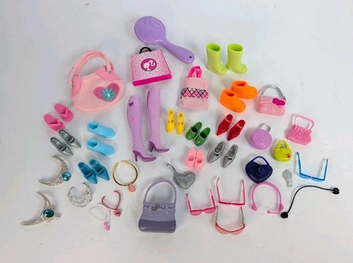 Lot Of 36 Vintage To Mod Barbie Doll Accessories Shoes Boots Handbags