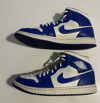 Nike Air Jordan 1 Mid Game Royal BQ6472-104 Youth Size 8.5Y White Blue Sneakers