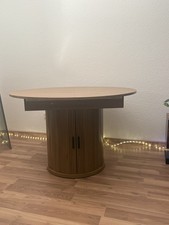 Esstisch runder/ ovaler Küchentisch mit ausziehbarer Tischplatten Walnutfarben