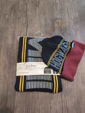 Harry Potter Hogwarts Crest Winter Warm Beanie Hat And Scarf NWT