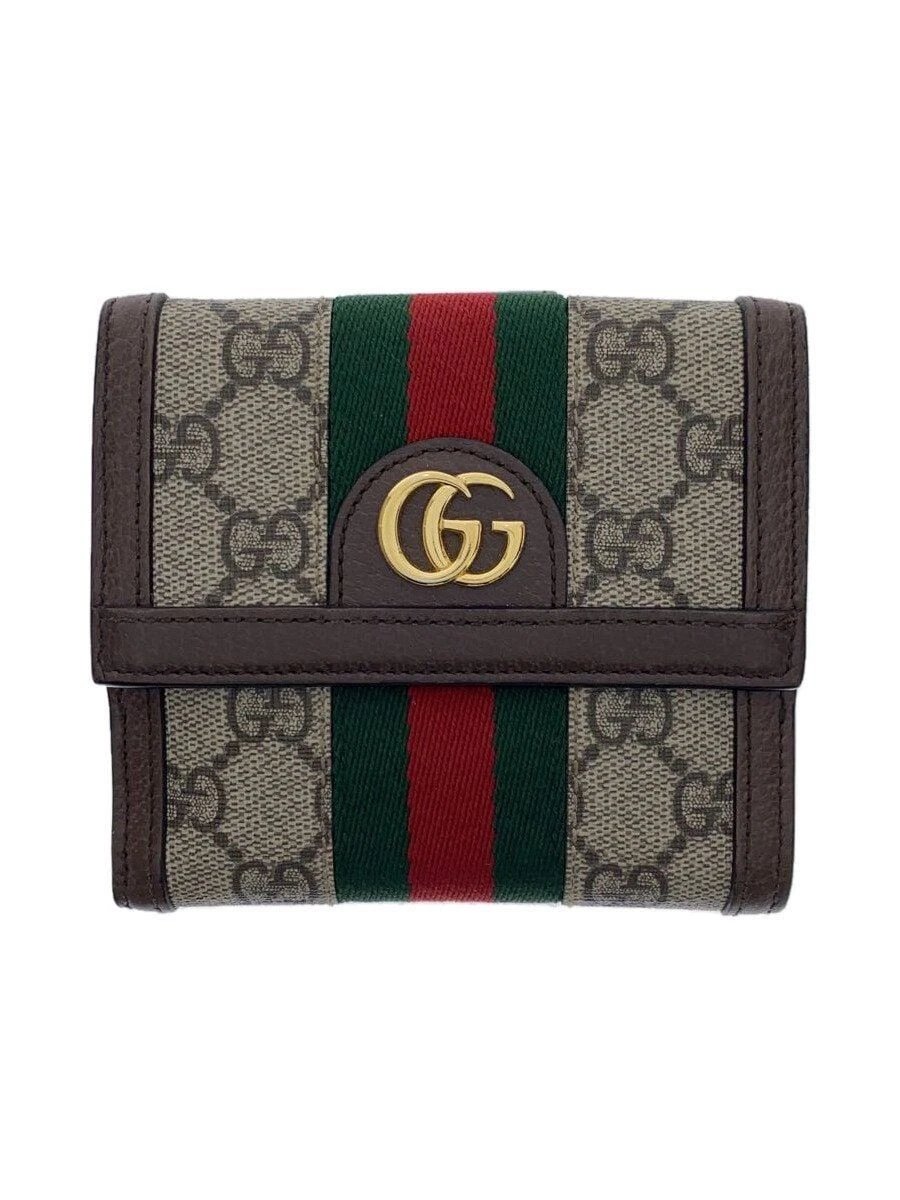 Portefeuille GUCCI Plié Bi Pli Ophidia GG Supreme Cuir Marron Motif Total Occasion