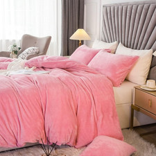 Velvet Plush Shaggy Duvet Cover Set,Luxury Ultra Soft Fluffy Duvet Cover Set,Win