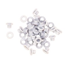 40 PCS White Basic Eyelets 0.19 Inch Inside 0.31 Inch Outside Diameter Crafts