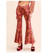 NWT Free People Hold Me Closer Bell Bottom Pants Medium Fits 30X29.5 Velvet