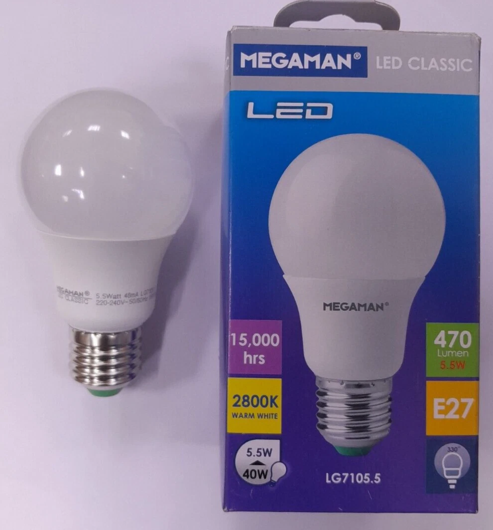 Megaman Lampadina LED Dimmerabile, Attacco E14, 7W (equivalente 30W), Luce Calda 2800K, Durata 50.000 Ore