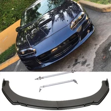 Front Bumper Lip Splitter Carbon Style+ Strut Rods For 98-02 Chevy Camaro SS Z28