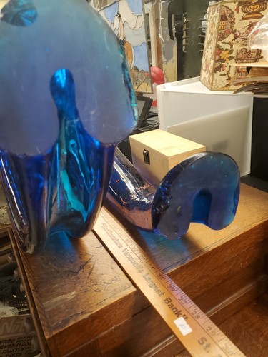 Tiffany & Co ? Murano? Cobalt Blue Art Glass 25" Long Horse Legs - Picture 5 of 24