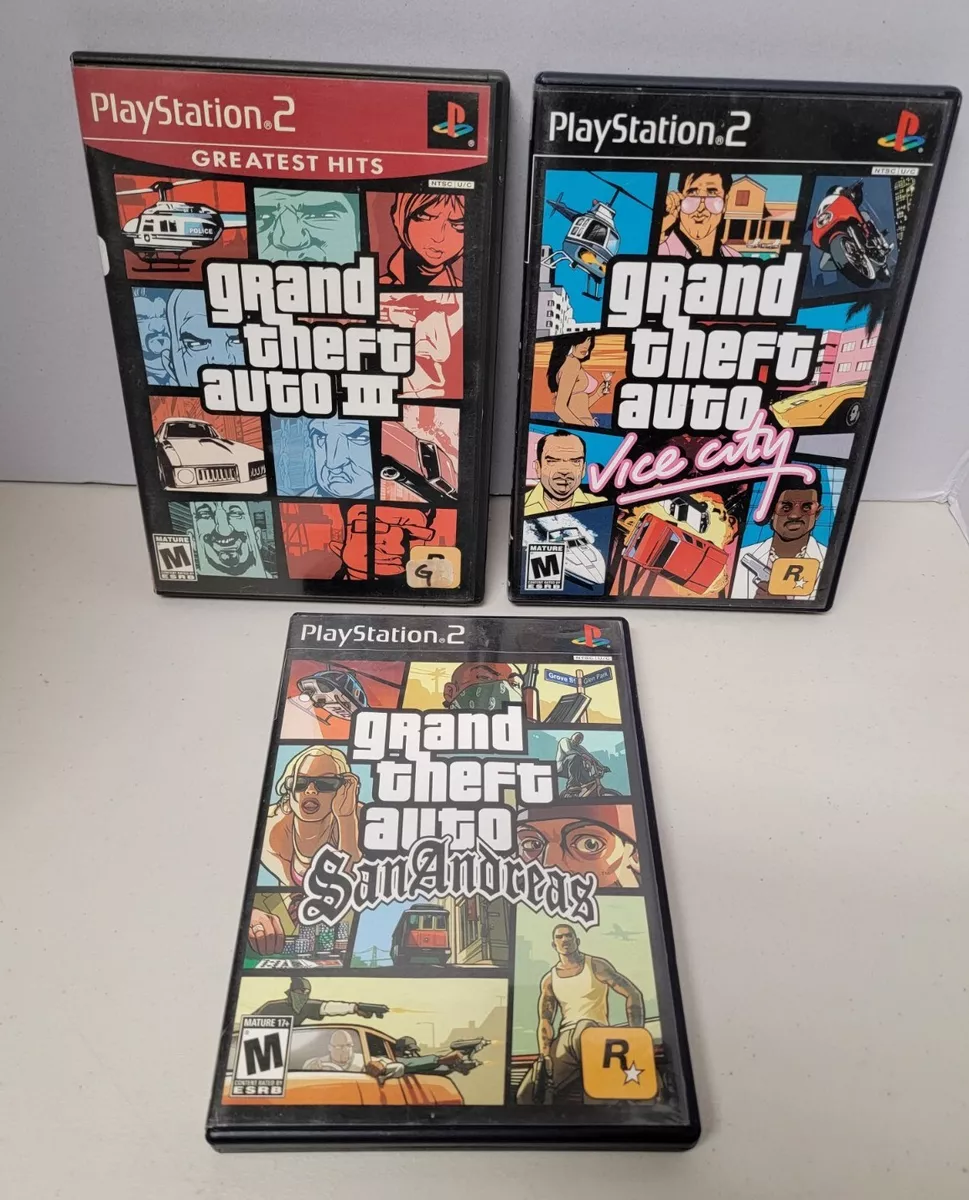 Lot of 3 Grand Theft Auto GTA 3 Vice City San Andreas PlayStation 2 PS2  Complete