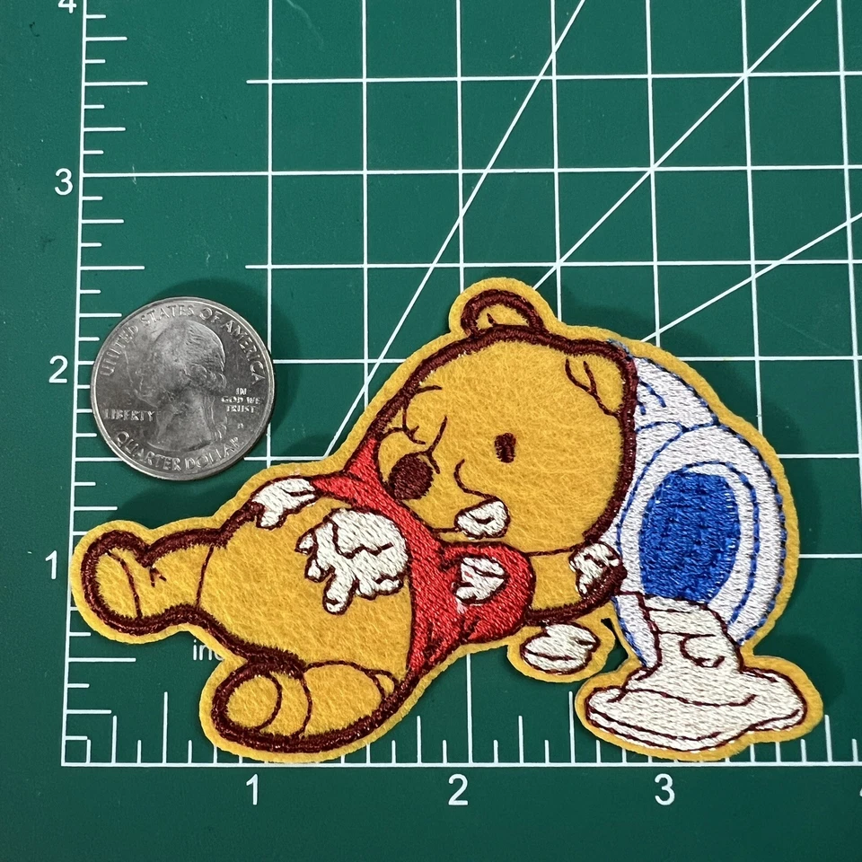 🔥 Disney Winnie The Pooh Honey Pot Patch Embroidered & Cloth Sew Iron On 3.5" - Image 2 of 4