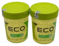 Eco Style Gel Olive Oil - 100% Pure Olive Oil - Adds Shine -32 oz - 2 PACK
