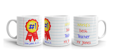 Personalisierte Tee-Kaffeetasse Weltbester Lehrer Begriff Schulabschluss Geschenk
