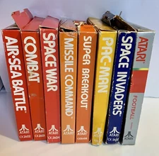 Atari 2600 (AirSea, Combat, Breakout, PacMan, Space Invaders, Missile) CIB Lot 8