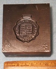 1910 WESTMINSTER COLLEGE Wilmington PA Watch Fob STEEL STAMPING DIE Robbins R118
