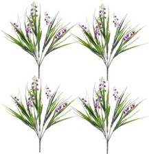 4 x Artificial Purple Bluebell Flower Bushes